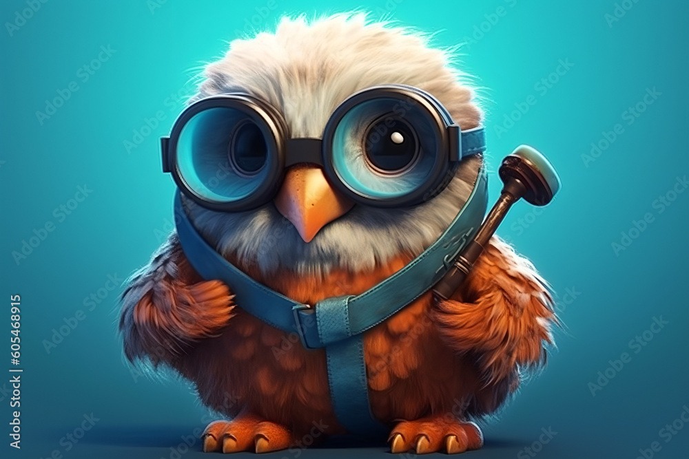 Fototapeta premium owl with glasses