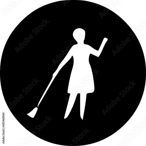 clean woman icon vector isolate on white background