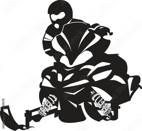 snowmobile  silhouette vector illustration