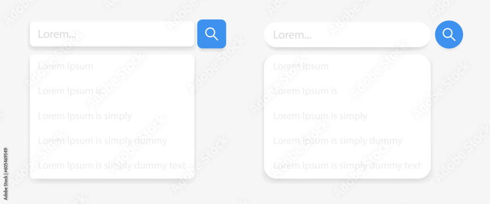Search Bar for ui, design and web site on a white background. Search Address and navigation bar icon. Collection of search form templates for websites. vector illustration.