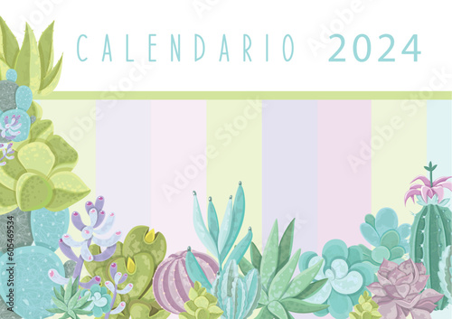 Calendario Planificador 2024 en Español - Tamaño A4 - Portada	