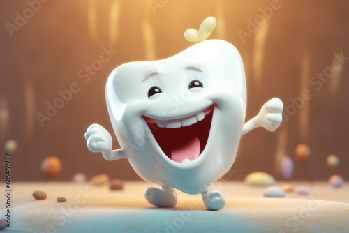 tooth dental blue hygiene child smile smiling dentistry dentist care. Generative AI.
