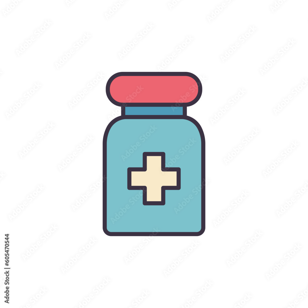 Pills Tube related vector line icon. Medical cross, container, bottle. Isolated on white background. Vector illustration. Editable stroke Pills Tube related vector line icon. Medical cross, container, bottle. Isolated on white background. Vector illustration. Editable stroke