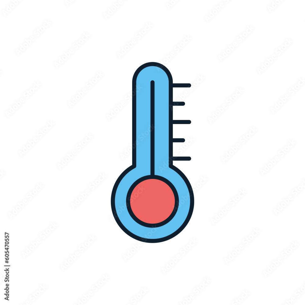 Thermometer related vector line icon. Isolated on white background. Vector illustration. Editable stroke Thermometer related vector line icon. Isolated on white background. Vector illustration. Editable stroke