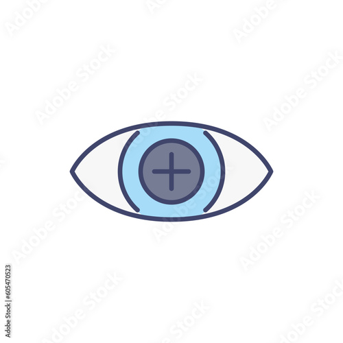 Hyperopia related vector line icon. Isolated on white background. Vector illustration. Editable stroke