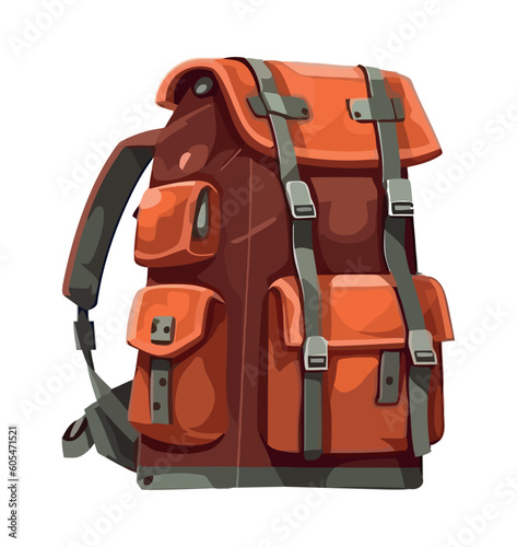 Hiking backpack symbolizes adventure and exploration