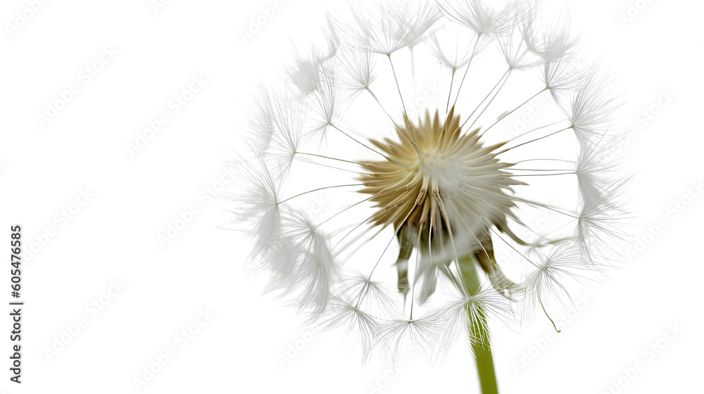 delicate dandelion as a frame border, isolated with copyspace