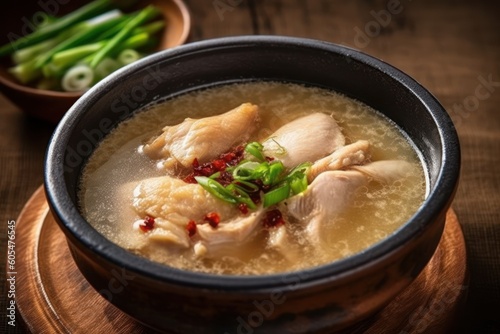 Samgye-tang or ginseng chicken soup meaning Food photography