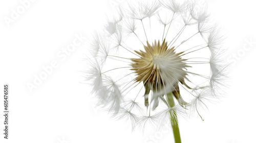 delicate dandelion as a frame border  isolated with copyspace