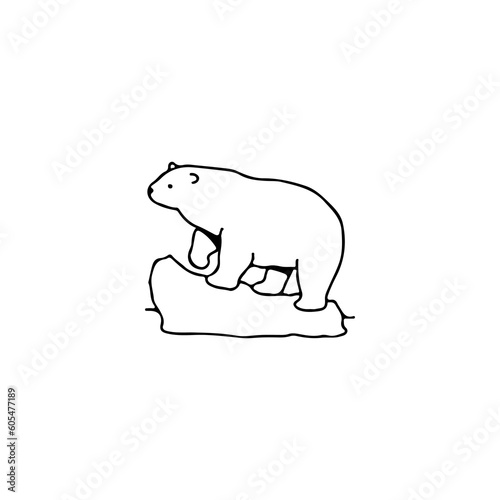 vector illustration of a white bear