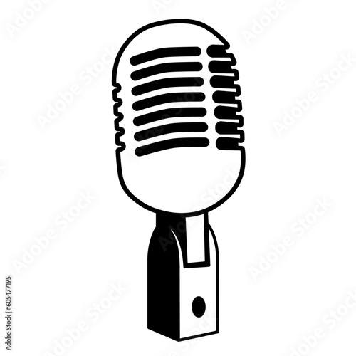 Microphone logo template icon vector illustration.