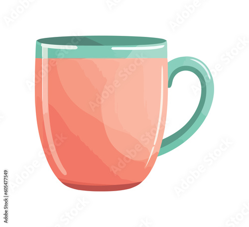 Hot cappuccino in a pottery mug