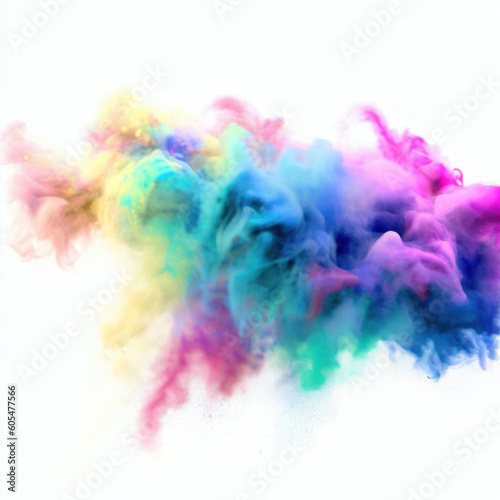 Realistic Colorful Smoke Powder Painting, Generative AI