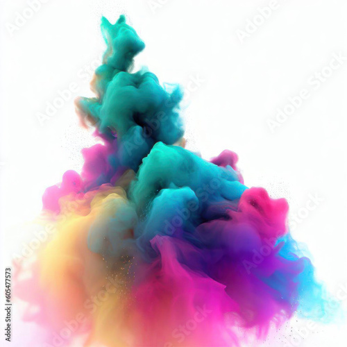 Colorful Smoke Powder in Realistic Style Illustration, Generative AI