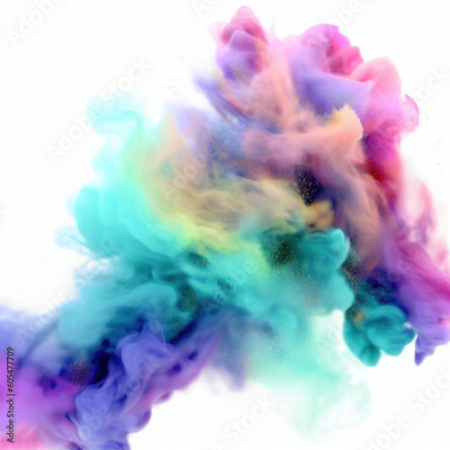 Colorful Smoke Powder in a Realistic Artwork, Generative AI