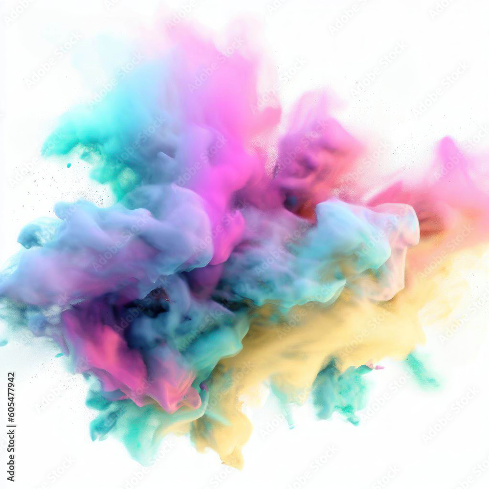 Realistic Colorful Smoke Powder Graphic Design, Powered by Generative AI