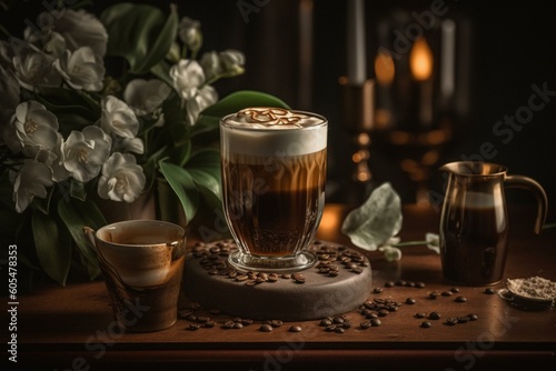 Exquisite, gorgeous blend of Irish coffee. Generative AI