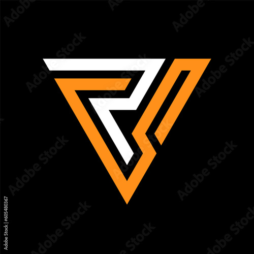 Letter PS triangle monogram logo design