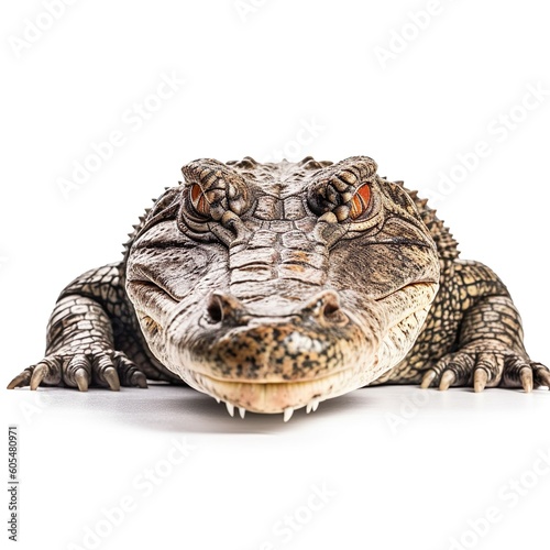 Crocodile in White Background.  Generated with AI