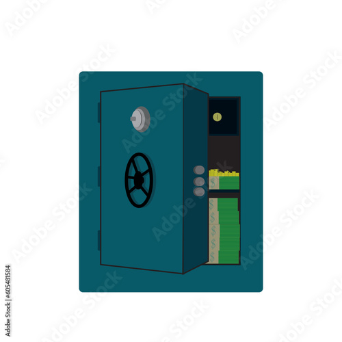 green safe with lock