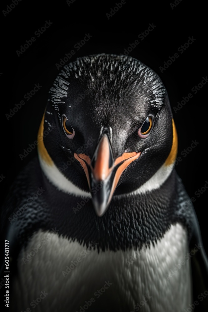 Naklejka premium Zoo Animal Profile Picture of a Penguin