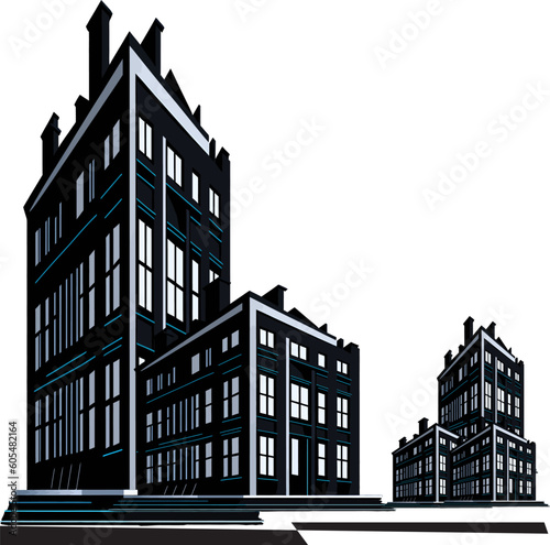 Vector city Buildings. Modern urban landscape.vector illustration