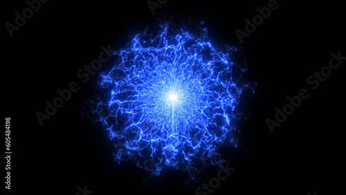 Abstract glowing plasma burst. Energy explosion flame wave