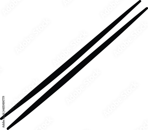Chopsticks Logo Monochrome Design Style
