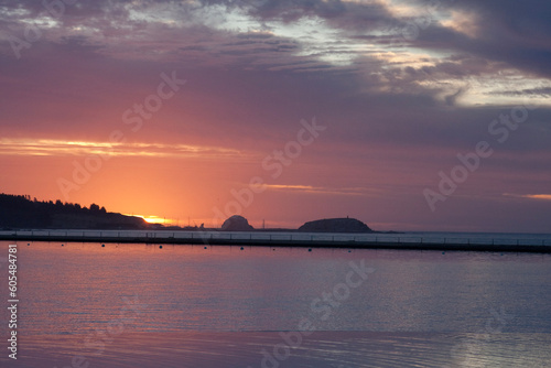 sunset over the river