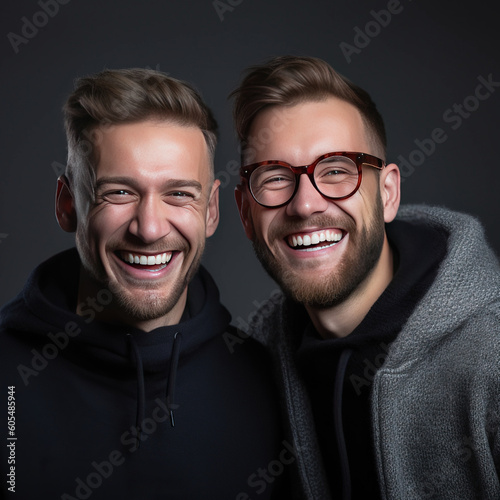 portrait of a smiling same-sex couple generative ai