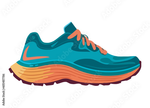 Modern sports shoe of athlete running