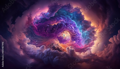 Abstract colorful clouds design concept. Generative AI