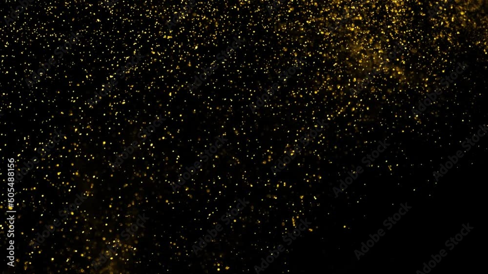 Gold Dust Waves. Particle gold dust flickering on black background. Gold Particles Moving Background. Particle from below. 4k abstract Footage background for text. Gold Dust Waves. Particle gold dust flickering on black background. Gold Particles Moving Background. Particle from below. 4k abstract Footage background for text.