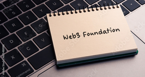 There is notebook with the word Web3 Foundation. It is as an eye-catching image.