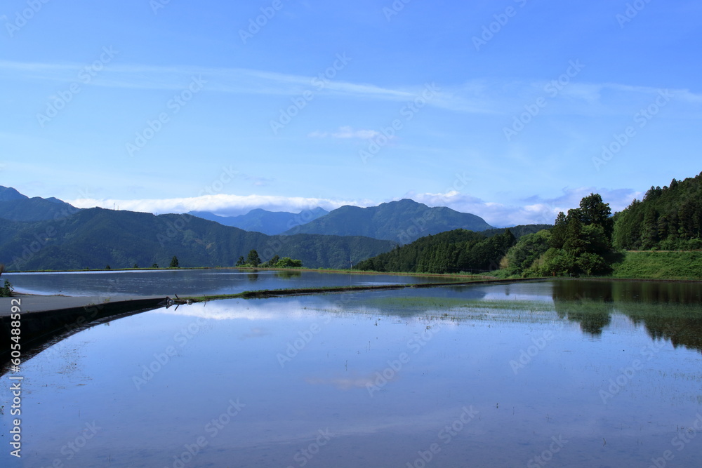 高須の棚田　水鏡　（高知県 土佐町）