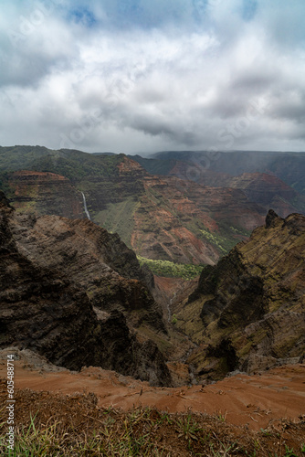 Gloomy afternoon at the Waimea Canyon State Park in Kauai, Hawaii