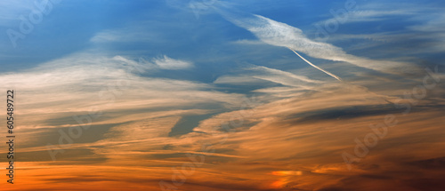 Summer evening sky just after sunset. Shallow depth of field.