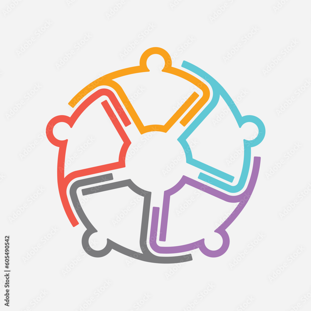 Unified Synergy Teamwork Vector Illustration Icon logo, ideal visual representation for team building, project management, leadership, and workplace dynamics. Unified Synergy Teamwork Vector Illustration Icon logo, ideal visual representation for team building, project management, leadership, and workplace dynamics.