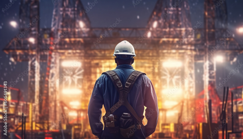 Fototapeta premium electrical engineer at construction site
