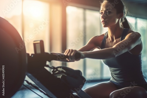 Building Dreams: Portraying the Journey of a Fit Woman in the Gym, generative ai