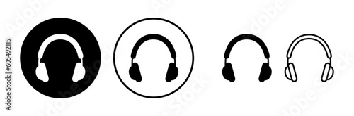 Headphone icon vector. headphones earphones icon. headset