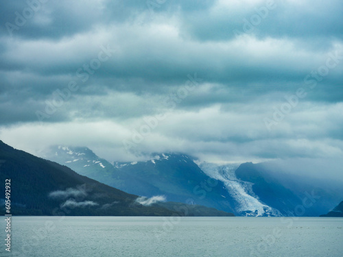 Glaciers Mountains with fog and mist in Prince William sound near Whittier Alaska © Jorge Moro