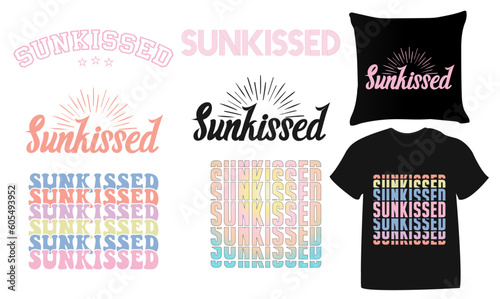 sunkissed retro sublimation summer designs bundle for t-shirts, cards, frame artwork, phone cases, bags, mugs, stickers, tumblers, print, etc. photo