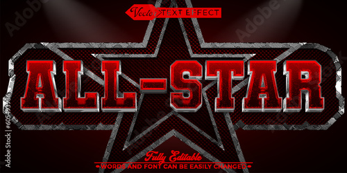 Sport All-Star Vector Editable Text Effect Template