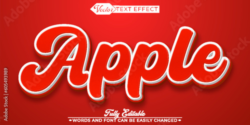Red Apple Editable Text Effect Template