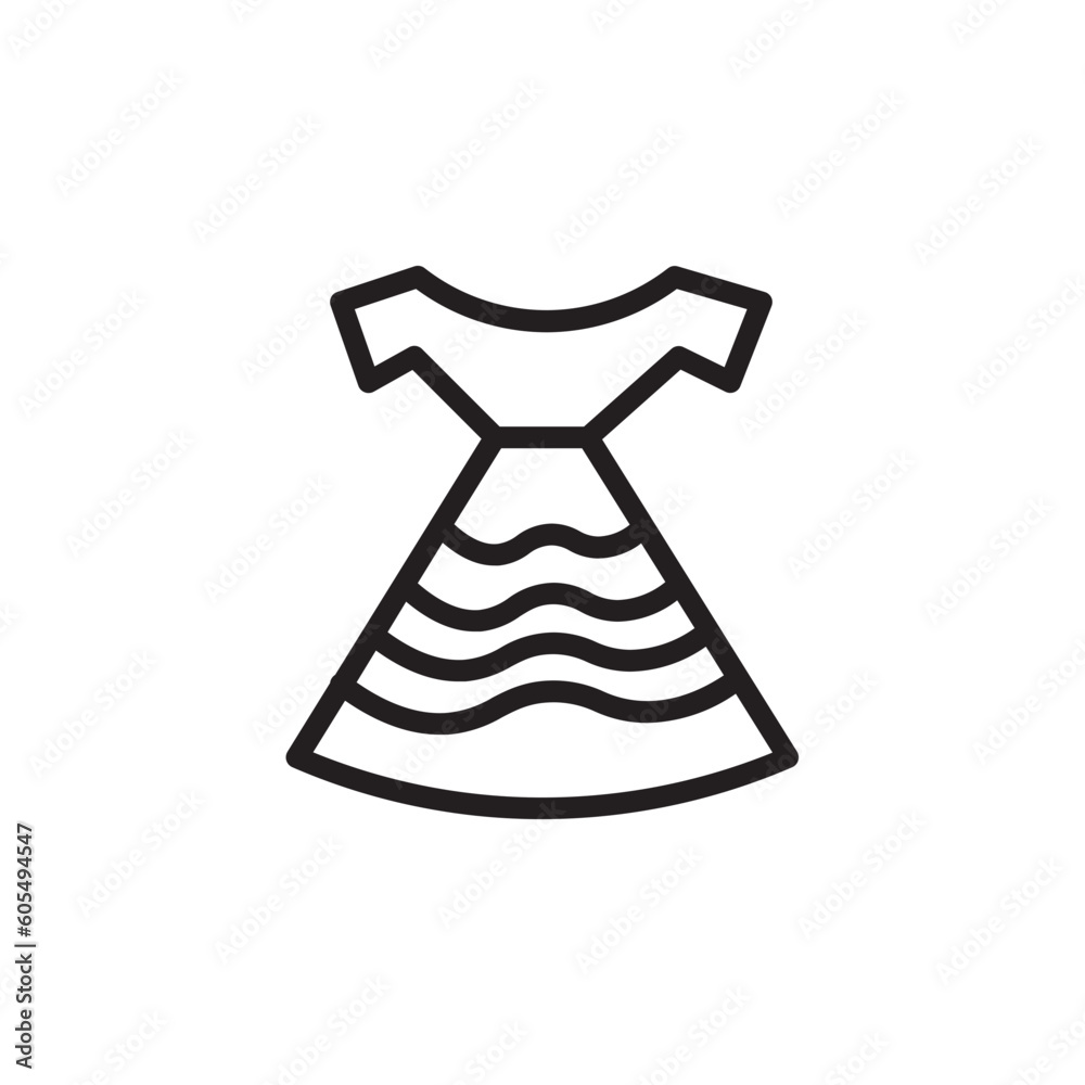 Dress Cocktail Woman Outline Icon