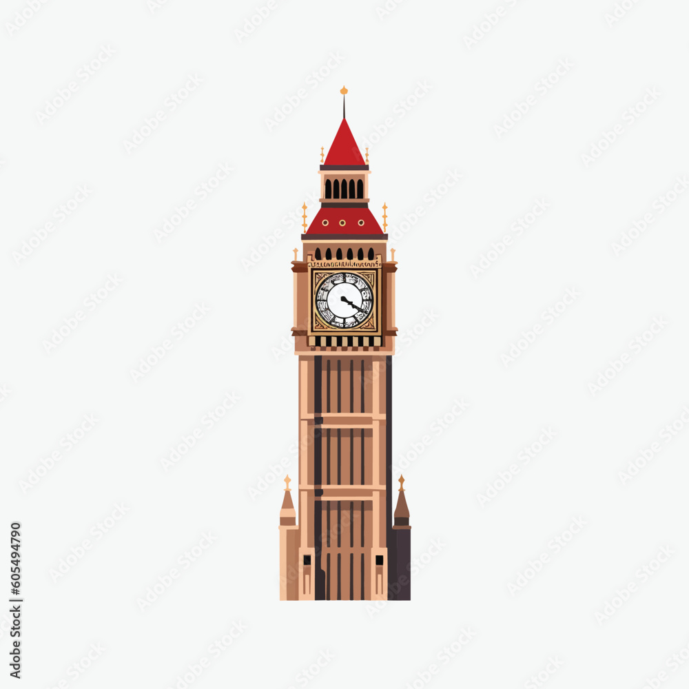 Big ben vector isolated on white