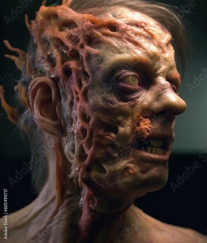 Unleash the Horror: A Hyperrealistic Portrait of a Terrifying Zombie, generative ai