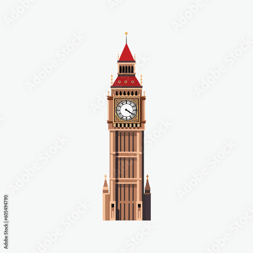 Big ben vector isolated on white