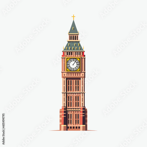 Big ben vector isolated on white photo